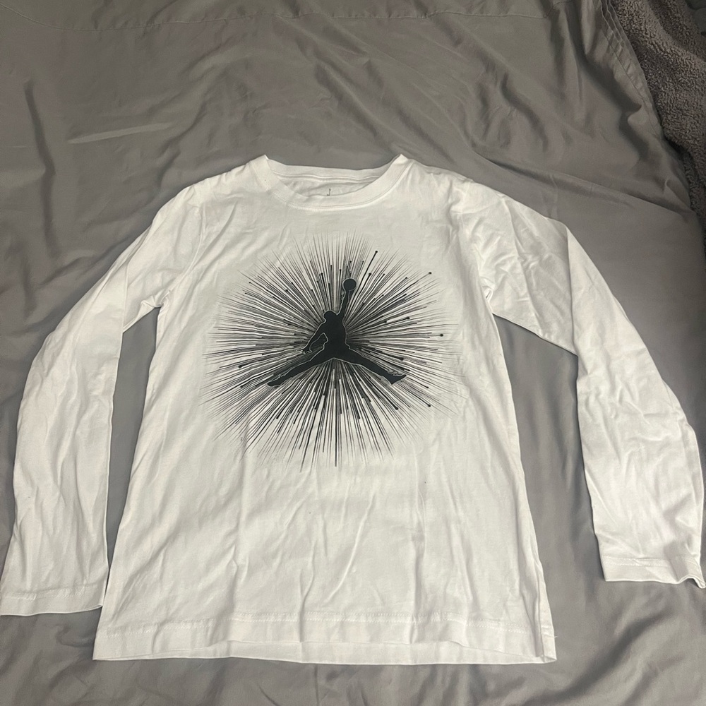Nike Air Kids White Graphic Long Sleeve Shirt